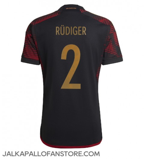 Saksa Antonio Rudiger #2 Vieraspaita MM-kisat 2022 Lyhythihainen